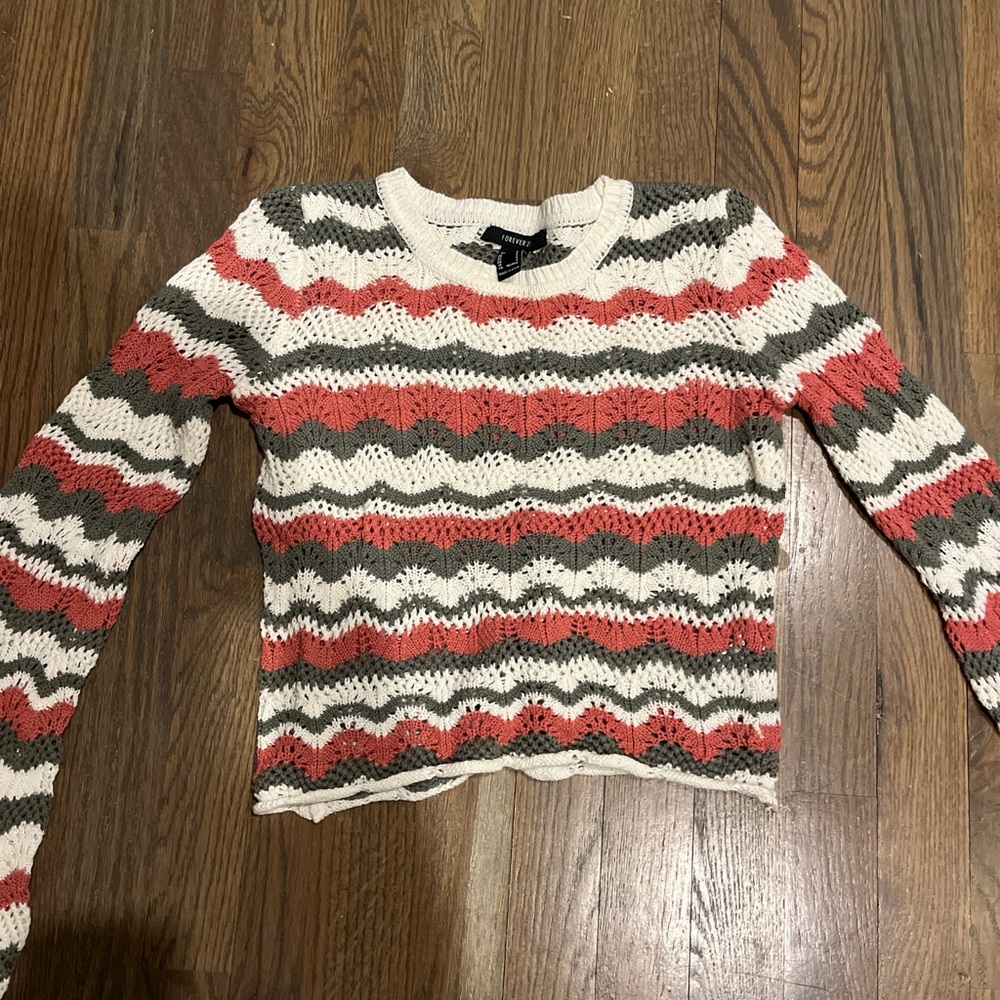 Forever 21 Multicolor Wave Knit Sweater